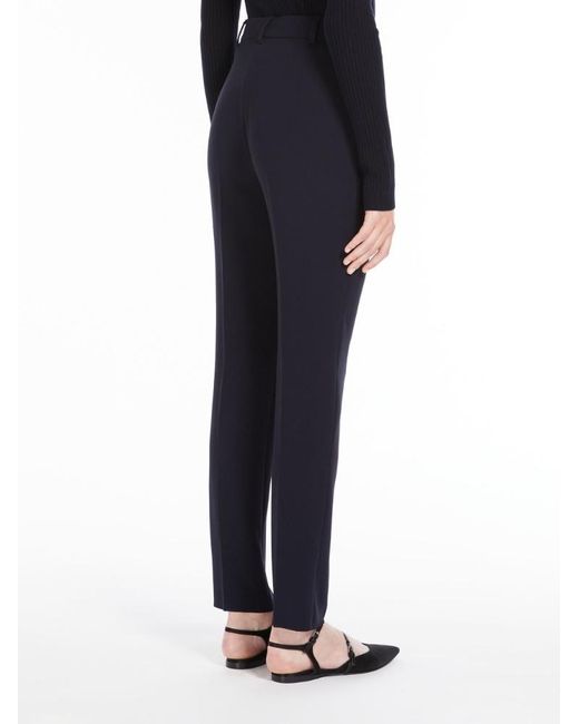 Max Mara Blue Straight Pleated Casual Pants