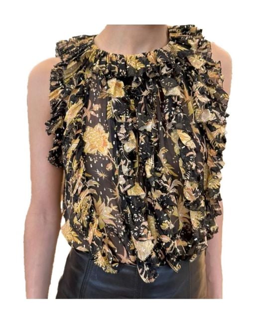 Ulla Johnson Metallic Sleeveless Layered Ruffled Vest