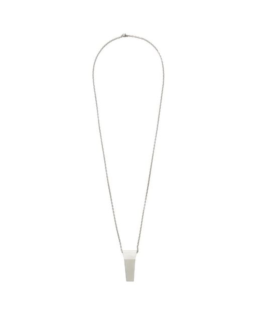 Rick Owens White Pendant Necklace for men