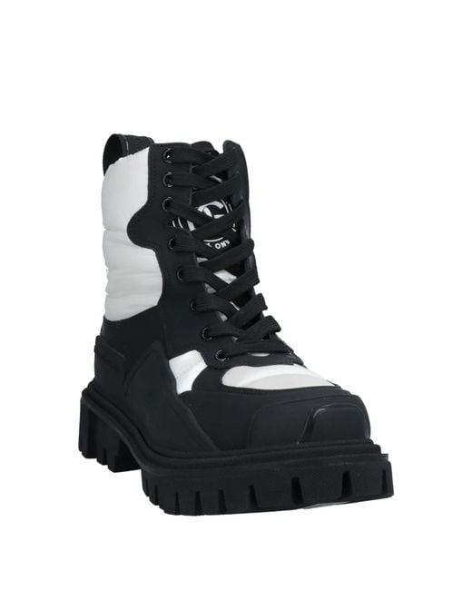 Dolce & Gabbana Black Color Block Ankle Boots