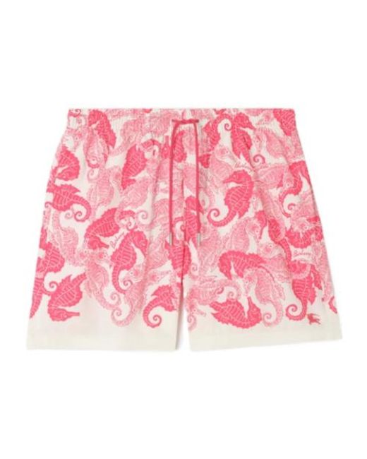 Burberry Red Seahorses Swim Shorts for men