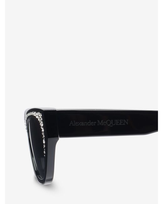McQueen White Eyewear Cat-Eye Sunglasses