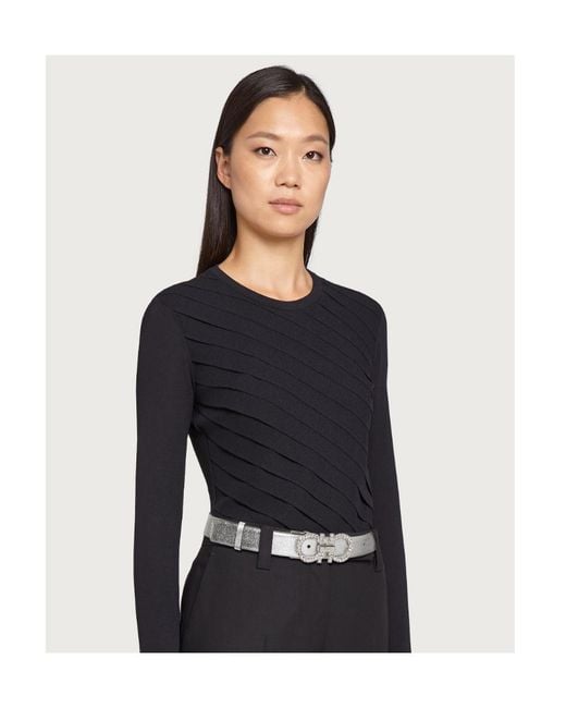 Ferragamo White Leather Logo-Lettering Belt