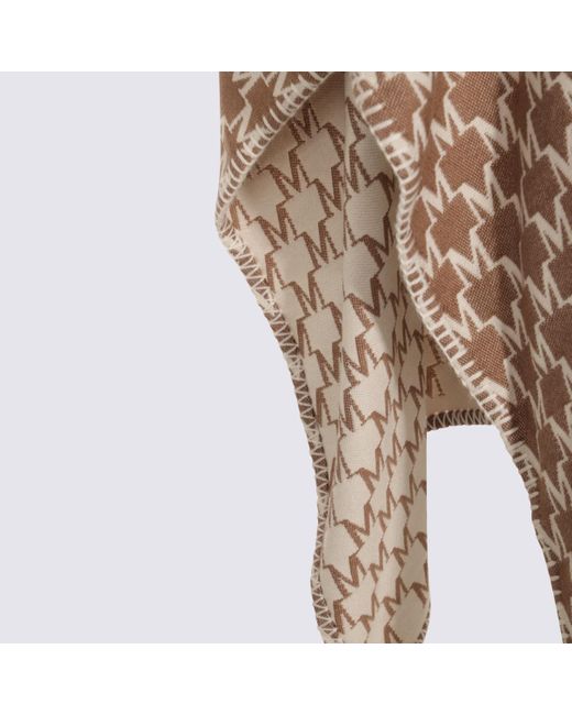 Max Mara Brown Editti All-Over Patterned Cape