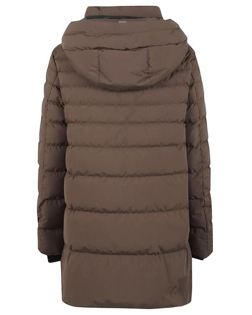 Herno Brown Hooded Padded Jacket