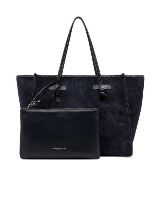 Gianni Chiarini Blue Marcella Shopping Bag