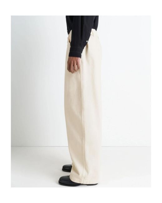 Lemaire White Wide-Leg Trousers for men