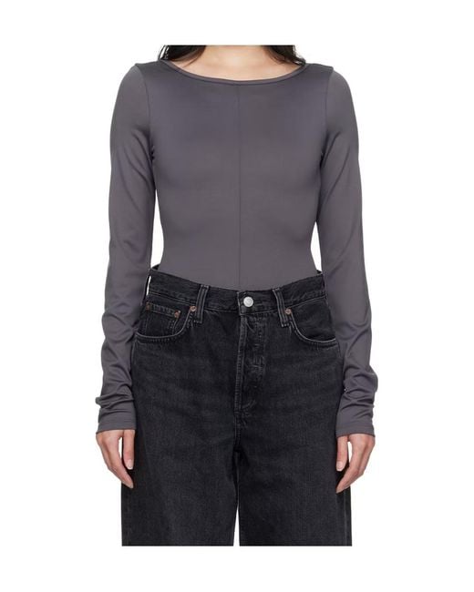 Agolde Blue Backless Bodysuit