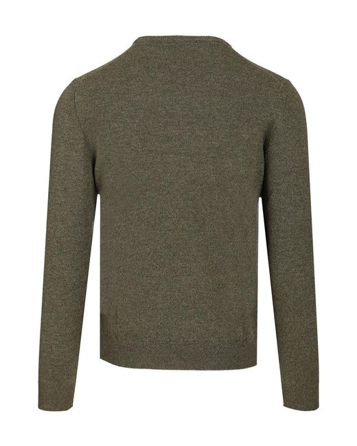 Fedeli Green Crew-Neck Sweater for men