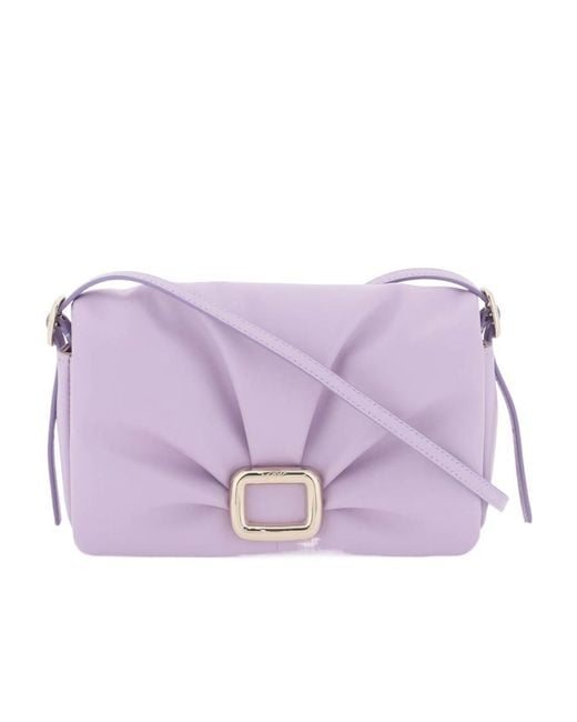 Roger Vivier Purple Ruched Detailed Mini Crossbody Bag
