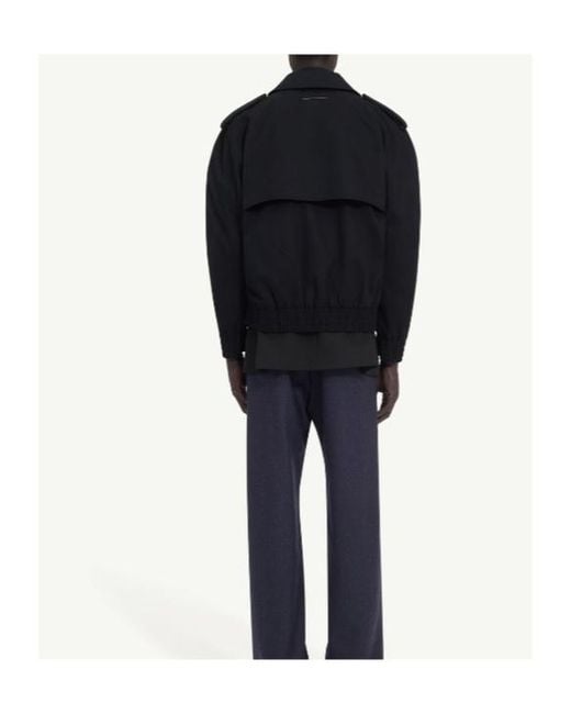 MM6 by Maison Margiela Black Cotton Twill Jacket for men