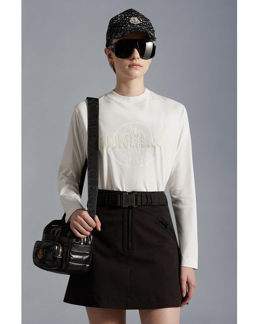 Moncler White Logo Long Sleeve T-Shirt