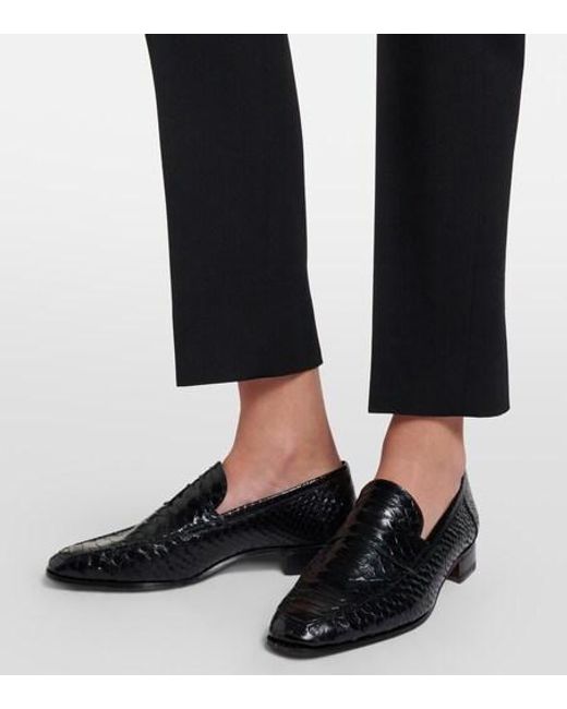 Paris Texas Black Vincent Croc-Effect Leather Loafers