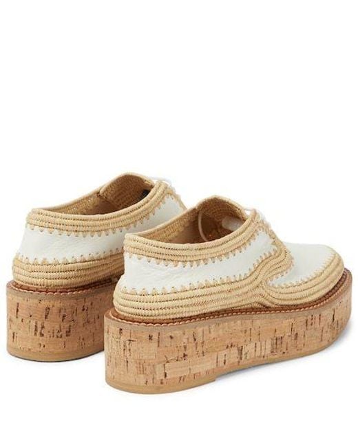 Gabriela Hearst Natural X Clergerie Louis Raffia-Trimmed Platform Derby Shoes