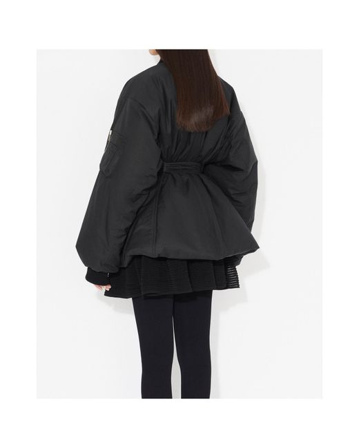 Alaïa Black Belted Bomber Jacket