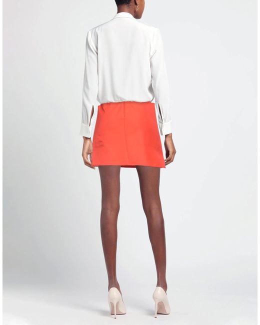 Max Mara Red Solid Color Twill Pants