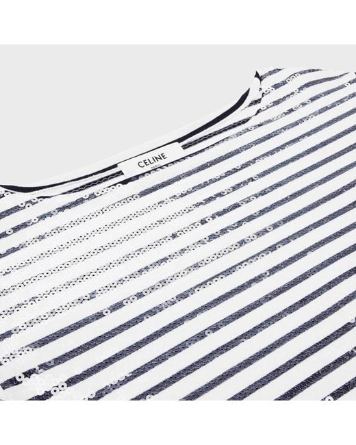 Céline White Embroidered Marinière