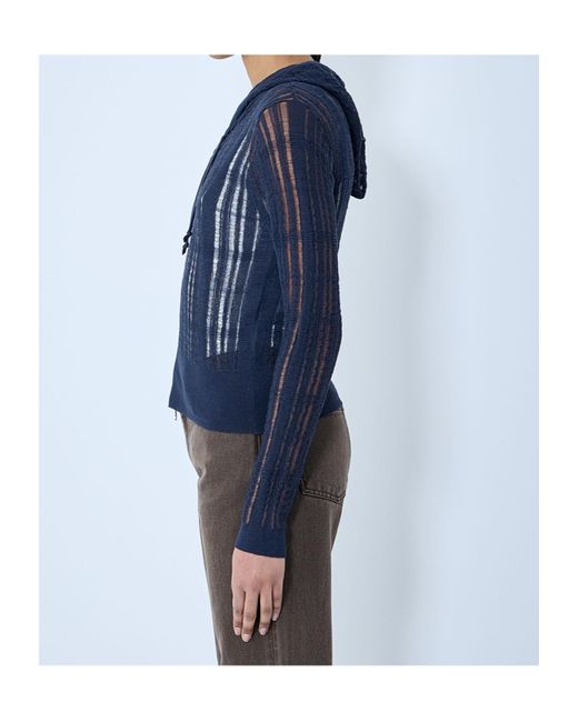Our Legacy Blue Compact Hooded Knit Cardigan