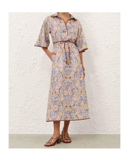 Zimmermann Natural Daylight Tunic Midi Dress