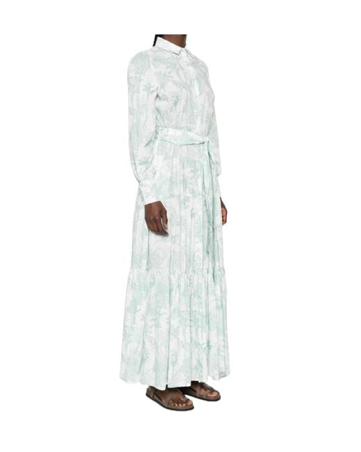 Mc2 Saint Barth White Jensen Long Shirt Dress