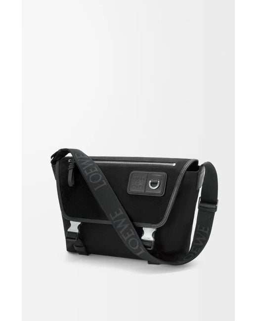 Loewe Black Medium Flex Messenger Bag for men