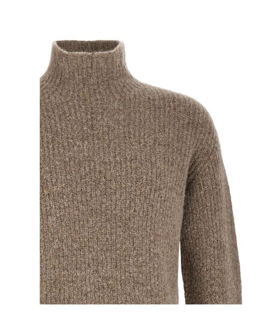 Roberto Collina Brown Turtleneck Knit Top for men