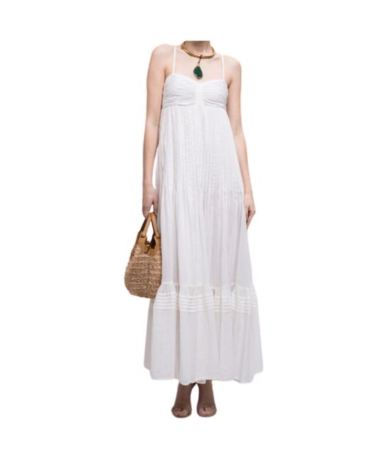 Twinset White Pleated Maxi Dress