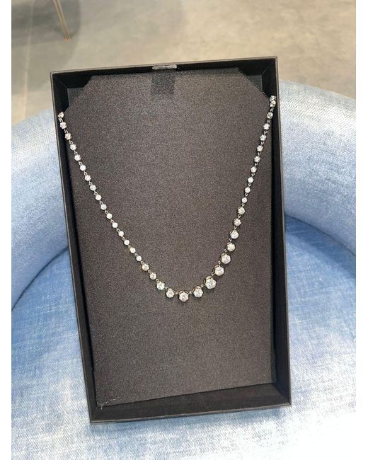 Miu Miu Metallic Metal Necklace With Crystals