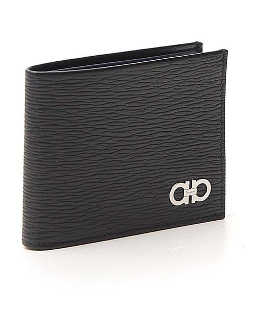 Ferragamo Black Ferragamo Gancini Bi-Fold Wallet for men