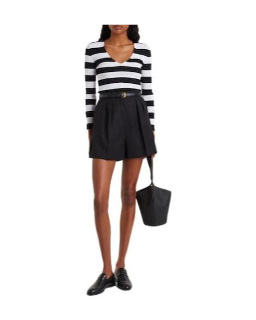 Max Mara Black Classic Striped Knitted Sweater