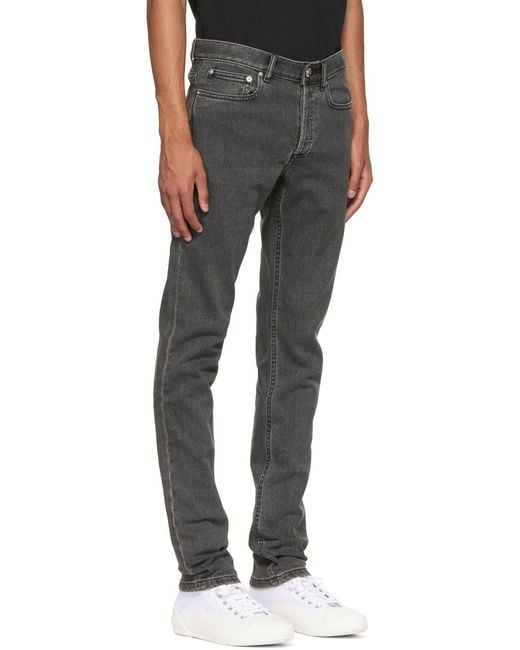 A.P.C. Gray Mid-Rise Slim-Fit Jeans for men