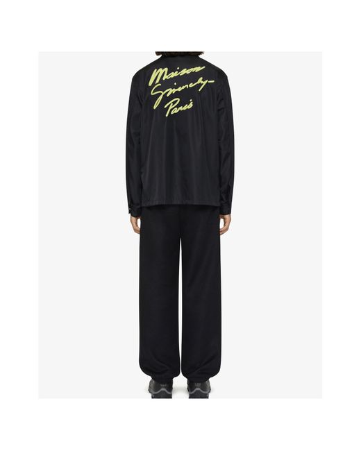 Givenchy Black Logo Embroidered Button-Up Jacket for men
