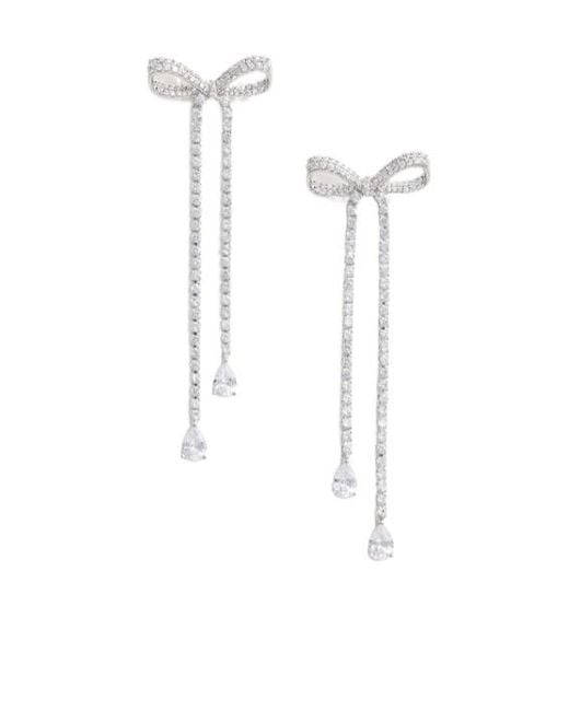 Self-Portrait White Crystal Bow Dangle Earring