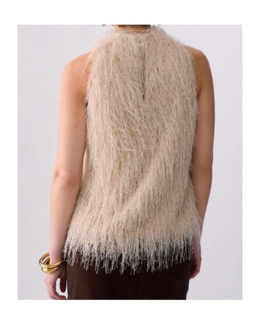 Liu Jo Natural Fringed Top