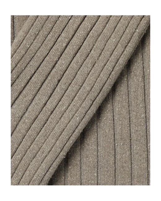 The Row Gray Deidree Ribbed Knitted Pullover