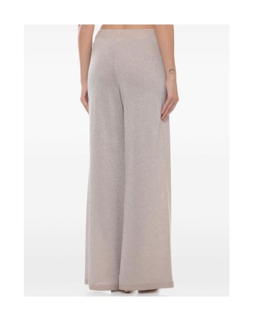 D.exterior Gray Lurex Wide-Leg Pants