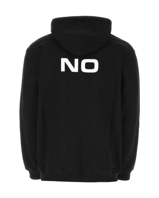 VTMNTS Black Yes No Printed Drawstring Hoodie for men