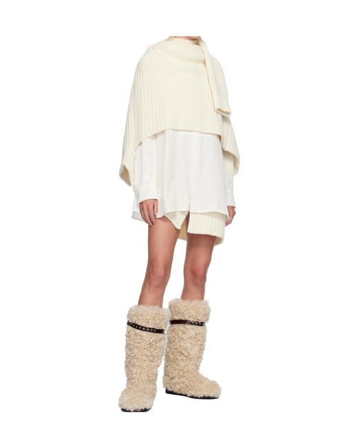 Sacai White Layered Knitted Dress