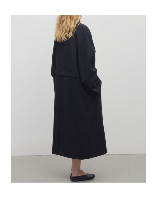 The Row Black Rocco Wool Coat