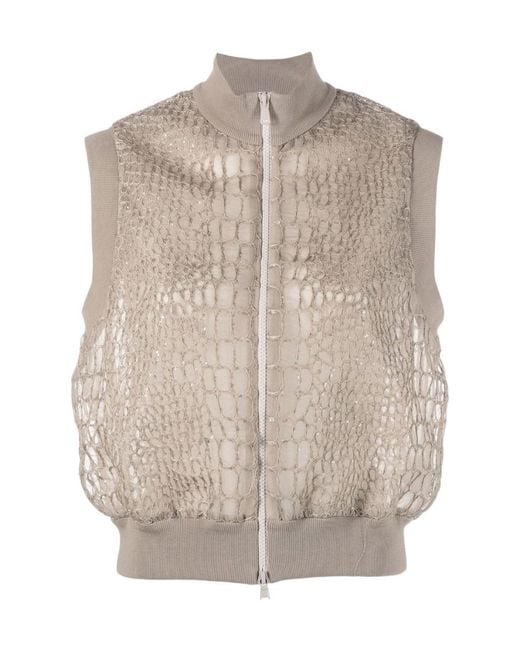 Brunello Cucinelli Multicolor Sleeveless Cropped Jacket