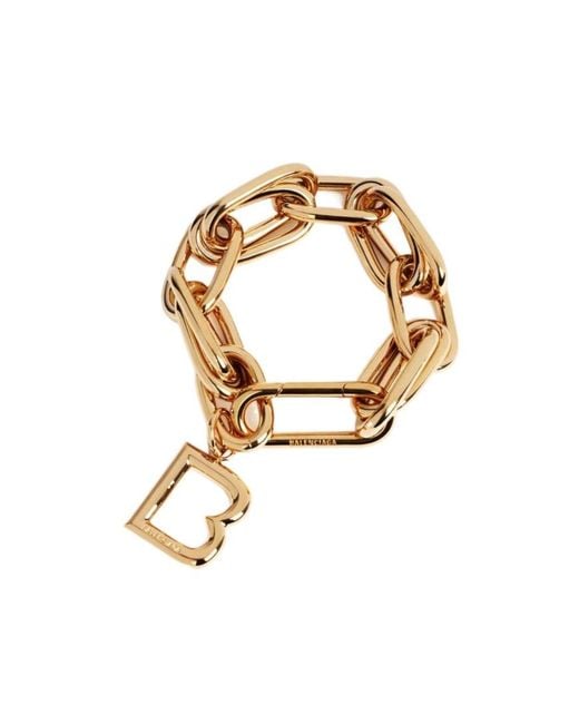 Balenciaga Metallic Logo Link Bracelet