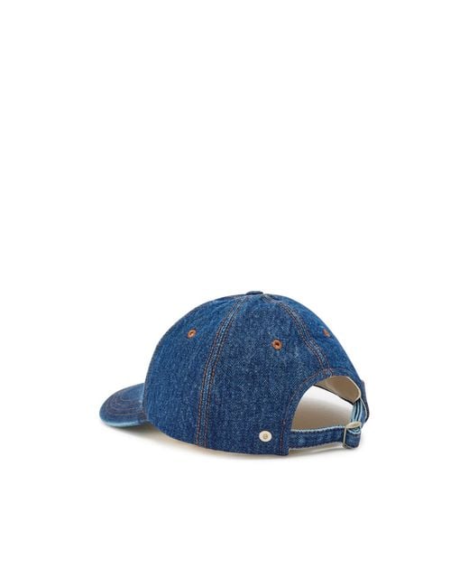 Loewe Blue Logo-Embroidered Denim Cap for men