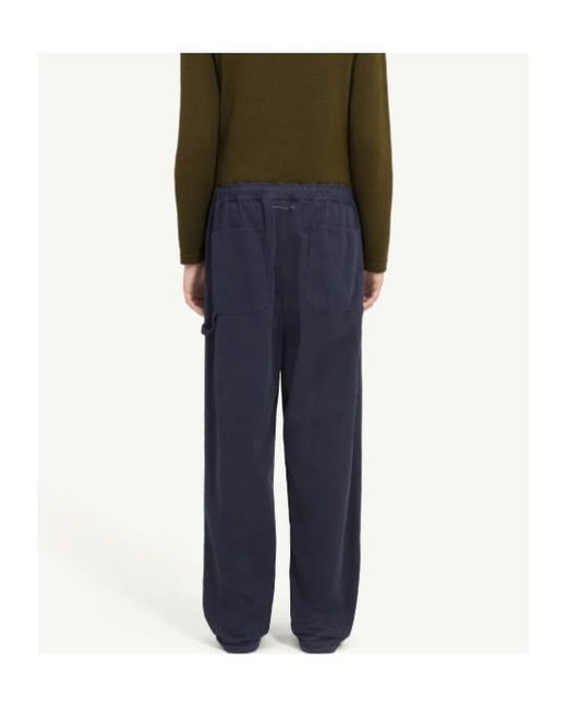 MM6 by Maison Margiela Blue Overdyed Gabardine Wide-Leg Trousers for men