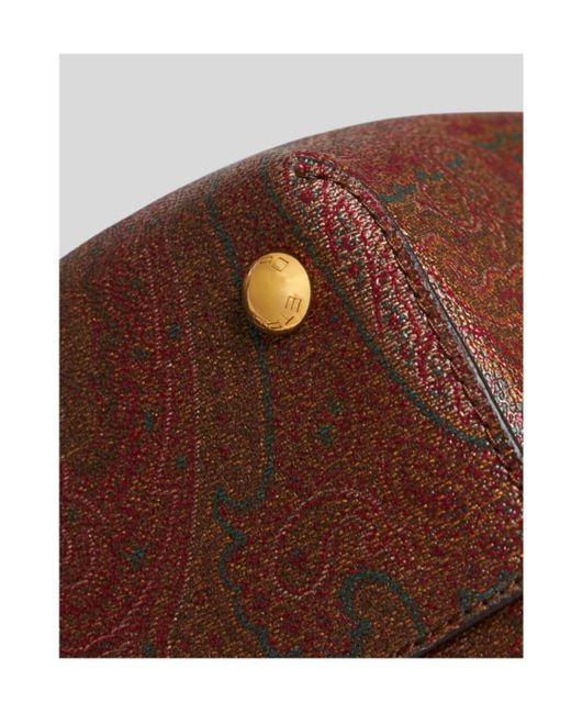 Etro Brown Medium Paisley Libra Tote Bag