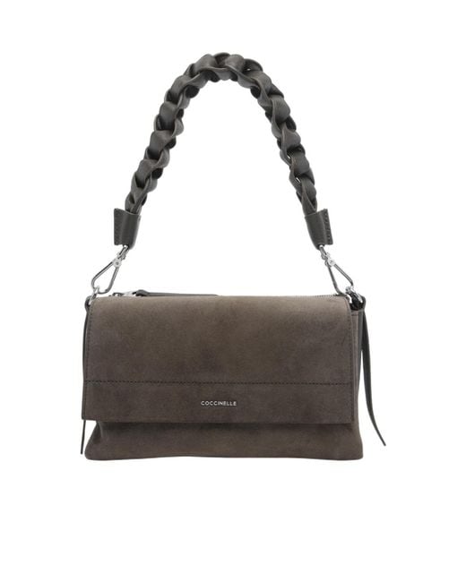 Coccinelle Gray Flap Shoulder Bag