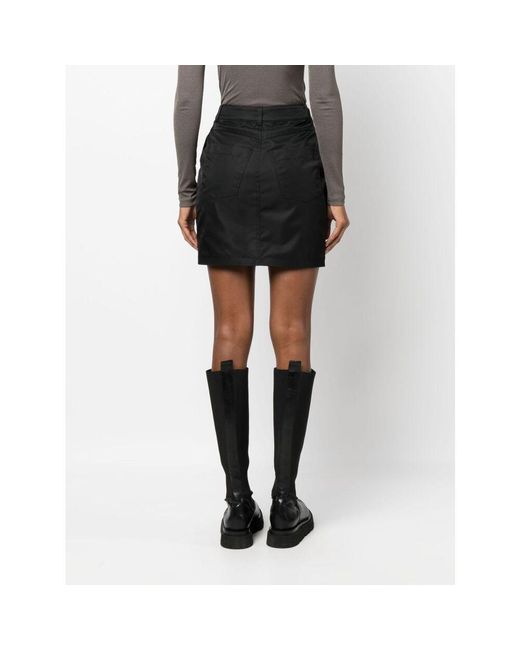 Nanushka Black Straight-Hem Mini Skirt