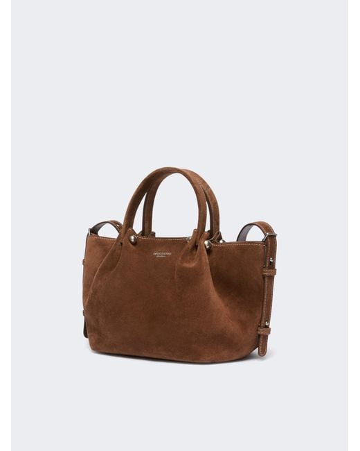 Weekend by Maxmara Brown Small Suede Tote Bag