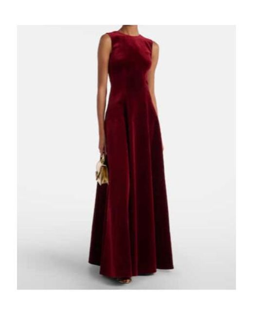 Emilia Wickstead Red Nodin Cotton Velvet Gown