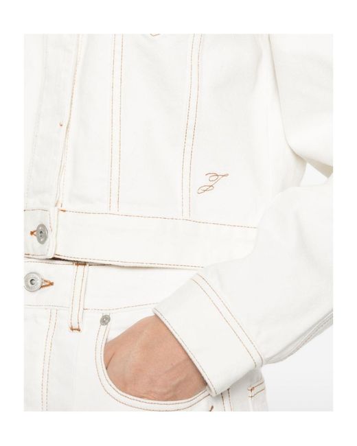 Jacquemus White The Ovalo De-Nîmes Denim Jacket