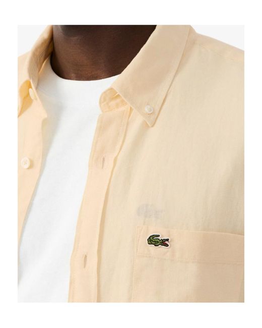 Lacoste Natural Logo-Patch Short-Sleeve Shirt for men